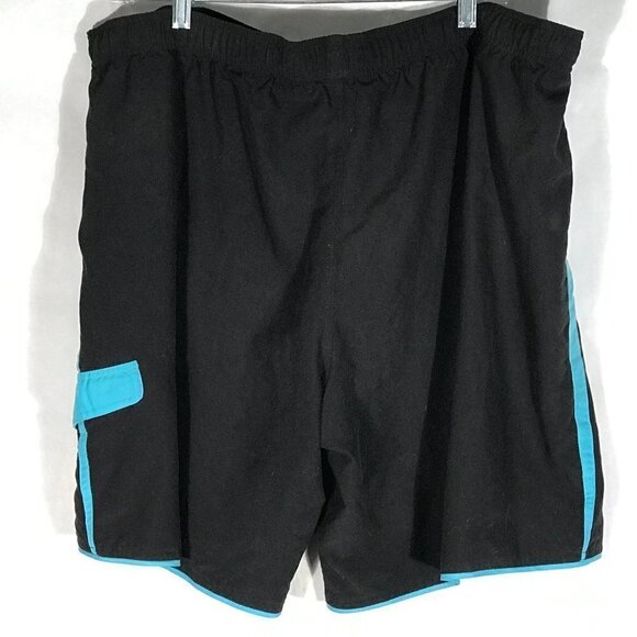 NIKE Sport Swim Trunks Black Teal Multicolor Athletic Shorts - Picture 7 of 9